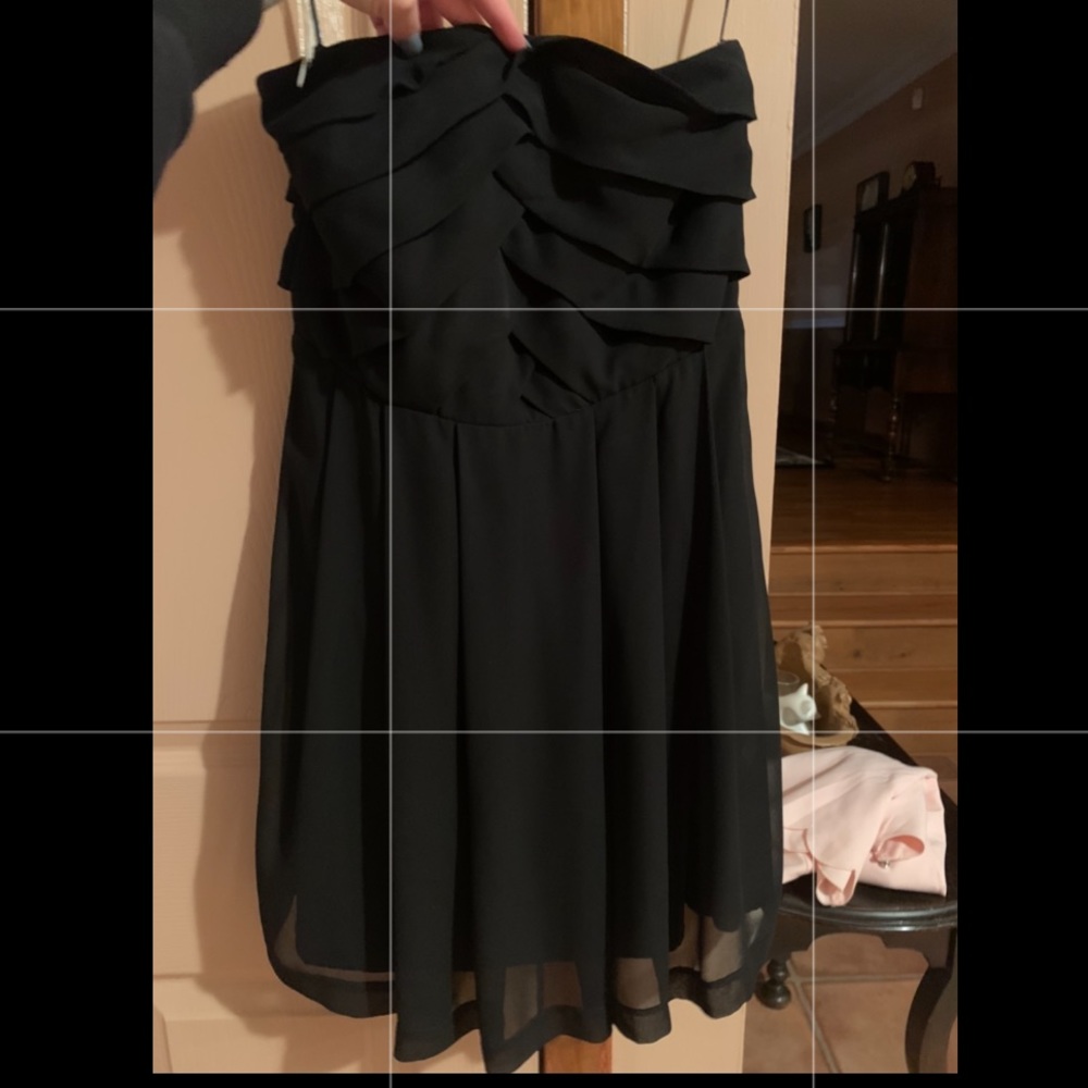 Black strapless cocktail dress